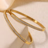 Wholesale Ring Bracelet Stainless Steel 18K Gold Plated Electroplated Fashion Geometric Style