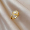 Wholesale Ring Brass Electroplating Crown Cartoon Style Luxury Flower Jewelry For Women