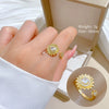 Wholesale Ring Brass Electroplating Crown Cartoon Style Luxury Flower Jewelry For Women