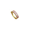 Wholesale Ring Brass Geometric Rectangular Opening With The Crown Pattern Zircon Inlay For Women