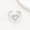 Wholesale Ring Brass Goldplated Heart Shape Imitation Sapphire Diamond Electroplated Fashion Simple Cute Women's