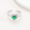 Wholesale Ring Brass Goldplated Heart Shape Imitation Sapphire Diamond Electroplated Fashion Simple Cute Women's