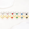Wholesale Ring Brass Goldplated Heart Shape Imitation Sapphire Diamond Electroplated Fashion Simple Cute Women's