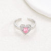 Wholesale Ring Brass Goldplated Heart Shape Imitation Sapphire Diamond Electroplated Fashion Simple Cute Women's
