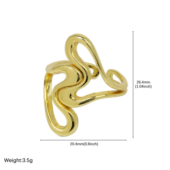 Wholesale Ring Brass Twotone Gold And Silver Colorblocking Heartshaped And Flowerpatterned Electroplated For Women