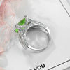Wholesale Ring Copper Apple Green Zircon Jewelry Carved Geometric Flowers Electroplated Unisex