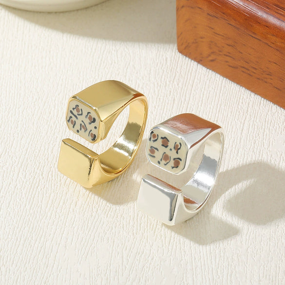 Wholesale Ring Copper Dripping Oil Geometric Electroplated Elegant Fashion Retro Jewelry