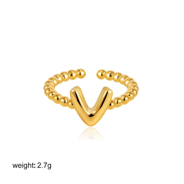Wholesale Ring Copper Electroplated English Letter Jewelry