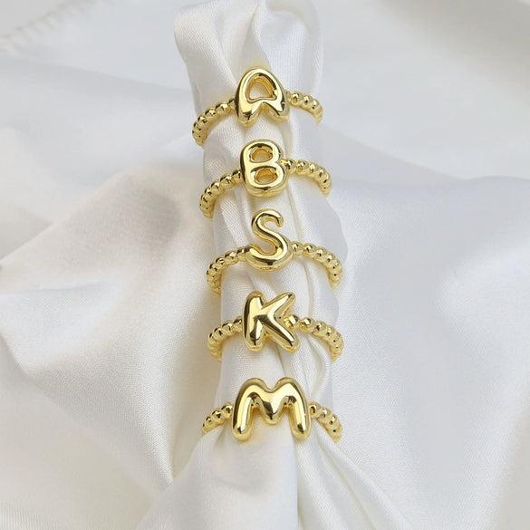 Wholesale Ring Copper Electroplated English Letter Jewelry