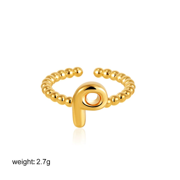 Wholesale Ring Copper Electroplated English Letter Jewelry