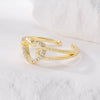 Wholesale Ring Copper Electroplated Geometric Heart Shape Serrated Love Open Ring Unisex Retro Creative
