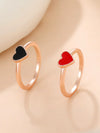Wholesale Ring Copper Electroplated Geometric Heart Shape Serrated Love Open Ring Unisex Retro Creative