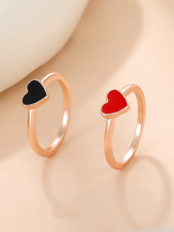 Wholesale Ring Copper Electroplated Geometric Heart Shape Serrated Love Open Ring Unisex Retro Creative