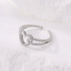 Wholesale Ring Copper Electroplated Geometric Heart Shape Serrated Love Open Ring Unisex Retro Creative