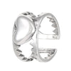 Wholesale Ring Copper Electroplated Geometric Heart Shape Serrated Love Open Ring Unisex Retro Creative
