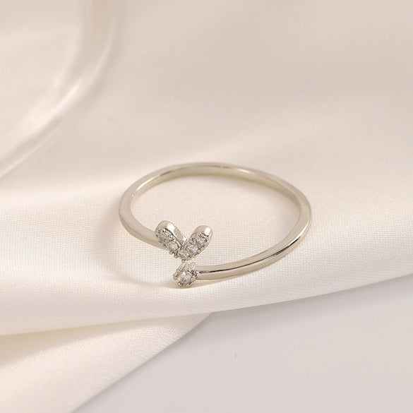 Wholesale Ring Copper Electroplated Geometric Heart Shape Serrated Love Open Ring Unisex Retro Creative