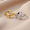 Wholesale Ring Copper Electroplated Geometric Heart Shaped Unisex Cold Style Light Luxury