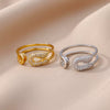 Wholesale Ring Copper Electroplated Geometric Heart Shaped Unisex Cold Style Light Luxury