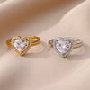 Wholesale Ring Copper Electroplated Geometric Heart Shaped Unisex Cold Style Light Luxury