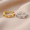 Wholesale Ring Copper Electroplated Geometric Heart Shaped Unisex Cold Style Light Luxury