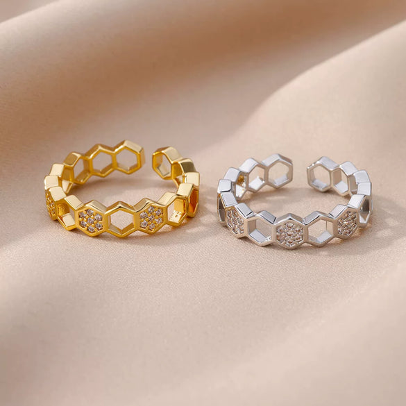Wholesale Ring Copper Electroplated Geometric Heart Shaped Unisex Cold Style Light Luxury