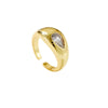 Wholesale Ring Copper Electroplated Platinum 18K Gold Water Drop Microinlaid Zircon Fashion Geometric Style