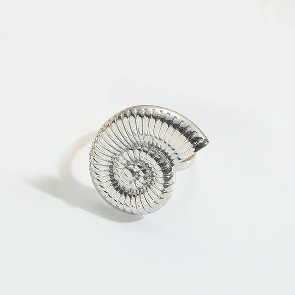 Wholesale Ring Copper Electroplated Retro Glossy Spiral Conch Animal Zodiac Shape Unisex