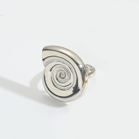 Wholesale Ring Copper Electroplated Retro Glossy Spiral Conch Animal Zodiac Shape Unisex