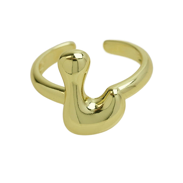 Wholesale Ring Copper Electroplated With Letter Pattern