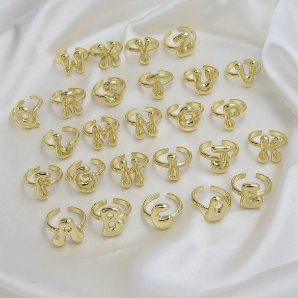 Wholesale Ring Copper Electroplated With Letter Pattern