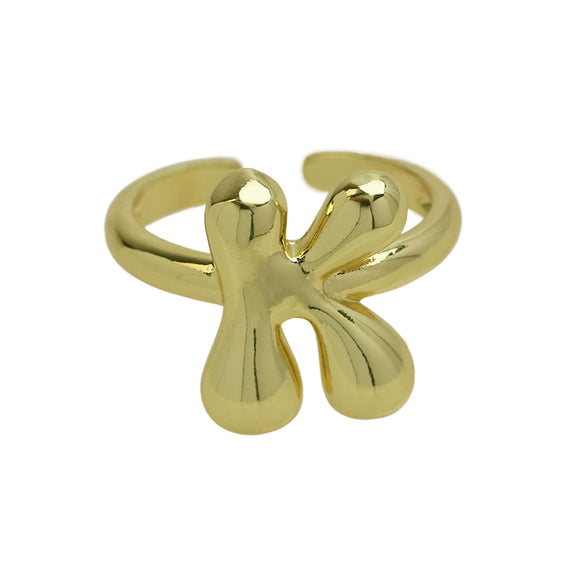 Wholesale Ring Copper Electroplated With Letter Pattern
