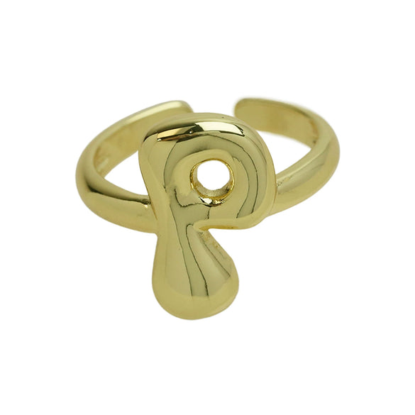 Wholesale Ring Copper Electroplated With Letter Pattern
