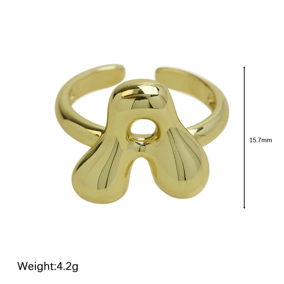 Wholesale Ring Copper Electroplated With Letter Pattern