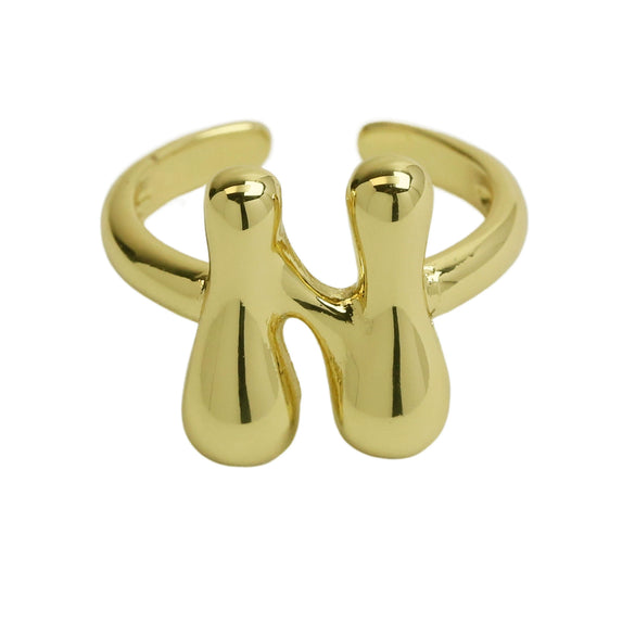 Wholesale Ring Copper Electroplated With Letter Pattern