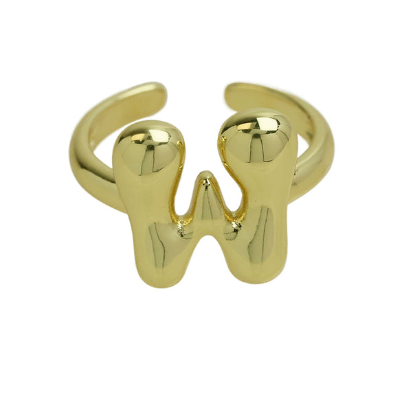 Wholesale Ring Copper Electroplated With Letter Pattern