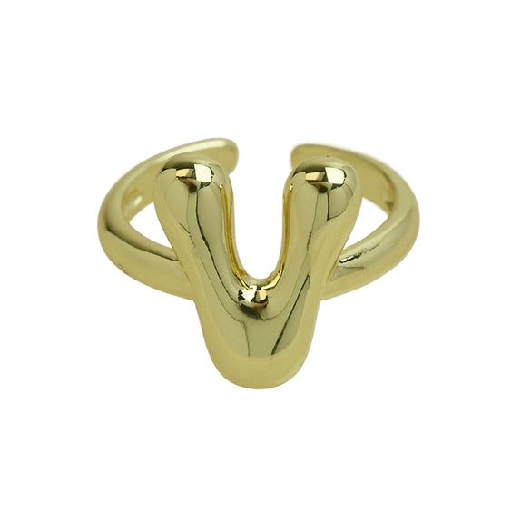Wholesale Ring Copper Electroplated With Letter Pattern