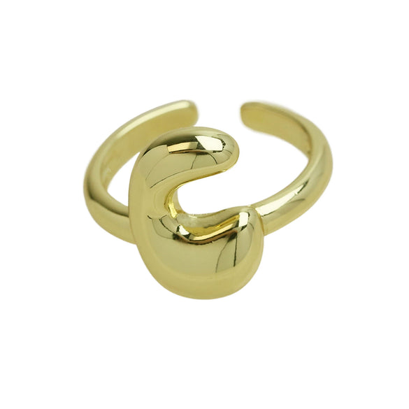 Wholesale Ring Copper Electroplated With Letter Pattern