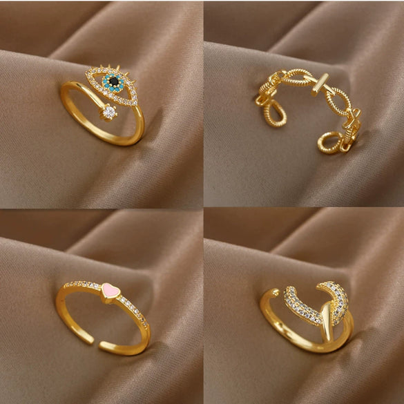Wholesale Ring Copper Electroplating Heartshaped Light Luxury Niche Design Unisex