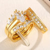 Wholesale Ring Copper Elegant Geometric Micro Inlaid Horse Eye Zircon Unisex