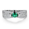 Wholesale Ring Copper Emerald Tourmaline Geometric Female Design