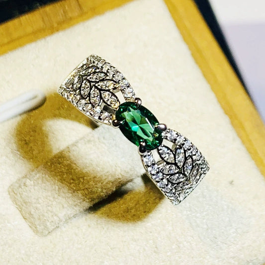 Wholesale Ring Copper Emerald Tourmaline Geometric Female Design