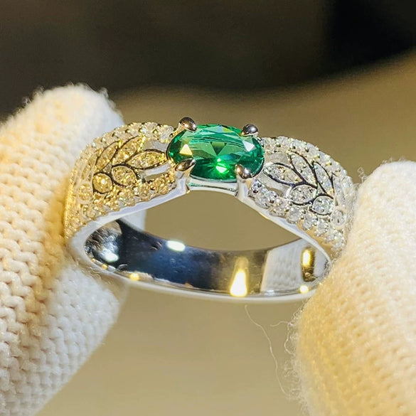 Wholesale Ring Copper Emerald Tourmaline Geometric Female Design