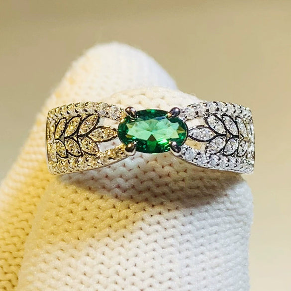 Wholesale Ring Copper Emerald Tourmaline Geometric Female Design