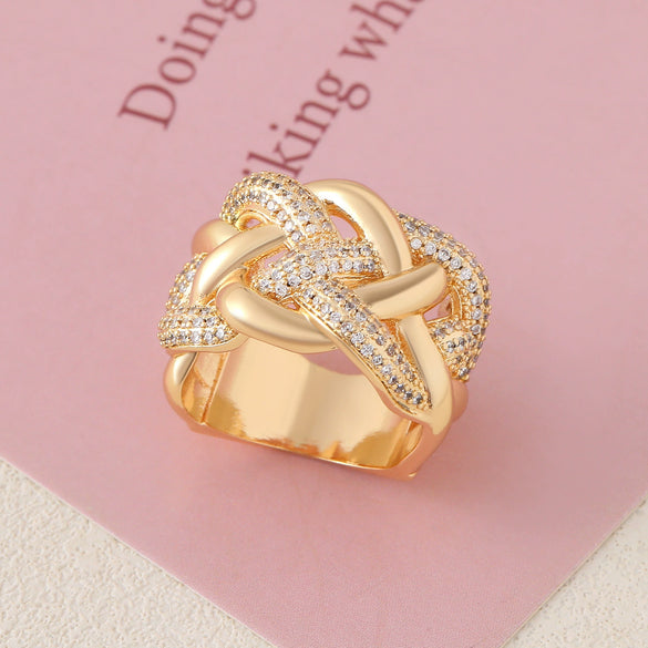Wholesale Ring Copper Exaggerated Geometric Electroplating Unisex