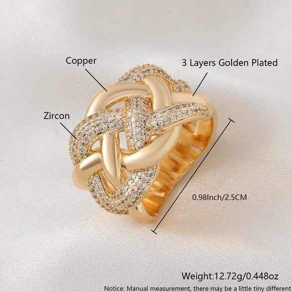 Wholesale Ring Copper Exaggerated Geometric Electroplating Unisex