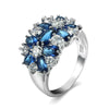 Wholesale Ring Copper Flower Design Electroplating Ruby Zircon