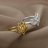 Wholesale Ring Copper Flower Geometric Electroplated Retro Highend Style For Men And Women