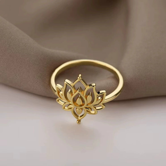 Wholesale Ring Copper Flower Geometric Electroplated Retro Highend Style For Men And Women