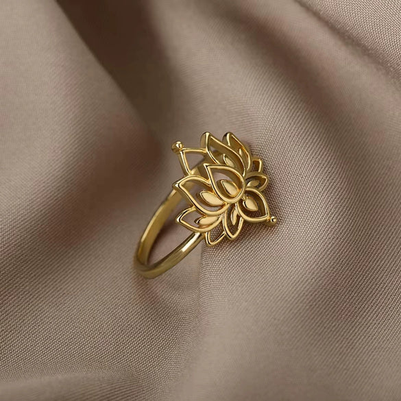 Wholesale Ring Copper Flower Geometric Electroplated Retro Highend Style For Men And Women