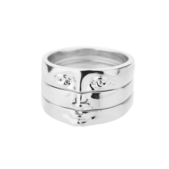 Wholesale Ring Copper Flower Geometric Electroplated Retro Highend Style For Men And Women